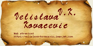 Velislava Kovačević vizit kartica